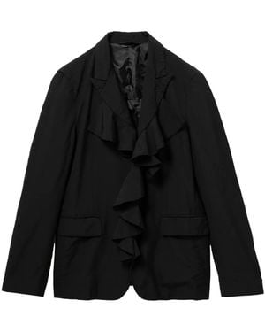 COMME DES GARÇON BLACK Ruffled Blazer - Black