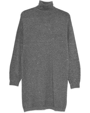 Liu Jo Knitted Dress With High Turtleneck - Grey