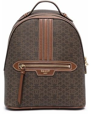 Bally Daffi Monogram-Print Backpack - Brown