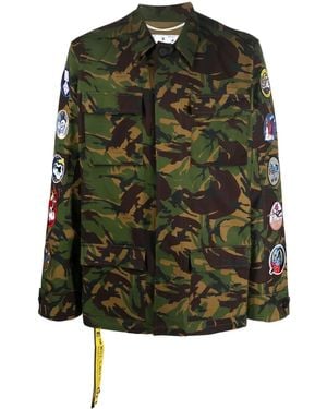Off-White c/o Virgil Abloh Camou Patch Jacket - Green