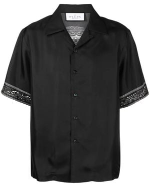 Philipp Plein Skull-Print Silk Shirt - Black