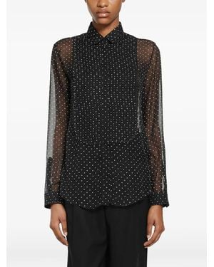 Tom Ford Polka-Dot Silk-Chiffon Shirt - Black