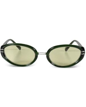 The Attico X Linda Farrow Ambra Oval-Frame Sunglasses - Green