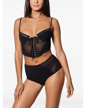 Kiki de Montparnasse Peep Show Panelled Bikini - Black