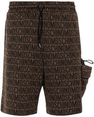 Moschino Jacquard-Logo Track Shorts - Black