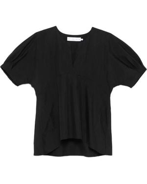 Proenza Schouler Tia V-Neck Top - Black