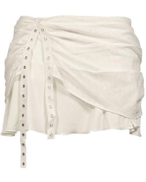 GLOWNY Misty Sheer Mini Skirt - Natural