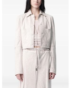 Ann Demeulemeester Phae Cropped Cropped Jacket - White