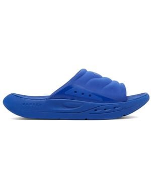 Oakley Logo-Embossed Quilted Slippers - Blue