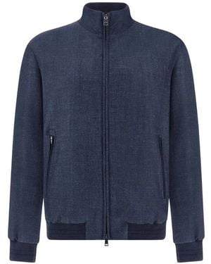 Paul & Shark Jersely Bomber Jacket - Blue
