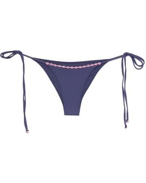 Frankie's Bikinis Slip Bikini Mackenzie A Fiori - Blu