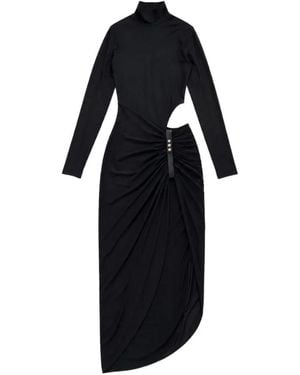 Amazuìn Cut-Out Asymmetrical Maxi Dress - Black