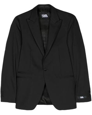 KARL LAGERFELD Peak Single-Breasted Blazer - Black