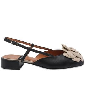 Ángel Alarcón Flower Slingback Court Shoes - Black