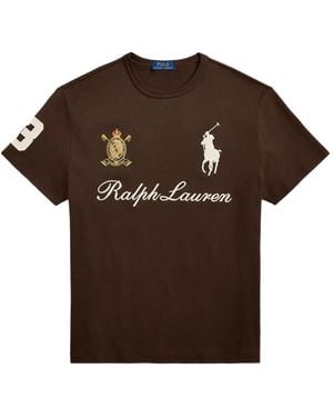 Polo Ralph Lauren Logo-Embroidered Big Pony T-Shirt - Brown