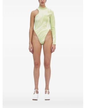 Ph5 Dragon One-Shoulder Bodysuit - White