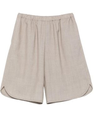 Frankie Shop Elasticated-Waist Curved-Hem Shorts - White