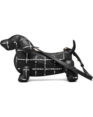 Thom Browne Sac Porté Épaule Bbay Hector En Cuir - Black