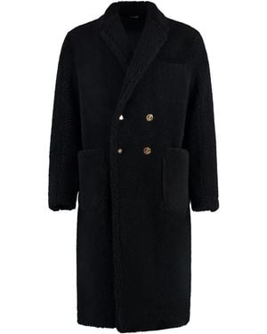 Thom Browne Shearling Overcoat - Black