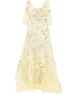 Saiid Kobeisy Embroidered Maxi Dress - Yellow