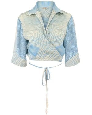 Alexis Liari Tie Crop Top - Blue