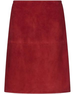 Loulou de Saison Engel Vent Suede Mini Skirt - Red