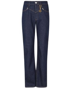 Stella McCartney Straight Jeans Met Logo-Bedel - Blauw
