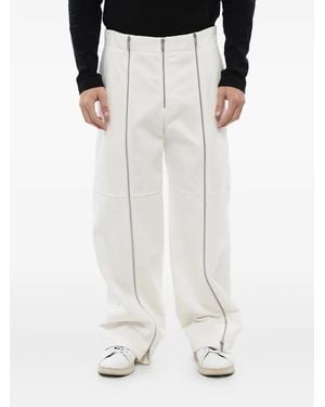 Jil Sander Zip-Detail High-Rise Trousers - White