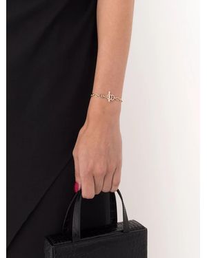 COURBET 18Kt Recycled Rose Celeste Laboratory-Grown Diamond Pavé Set Clasp Chain Bracelet - Black