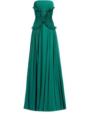 Elie Saab Silk Maxi Dress - Green