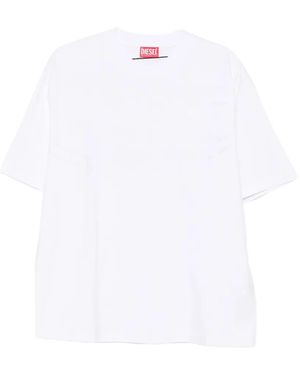 DIESEL Camiseta Con Logo Bordado - Blanco