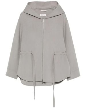 Max Mara Monia Hooded Belted Jacket - Gray