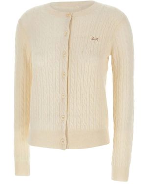 Sun 68 Cárdigan De Punto De Ochos - Neutro