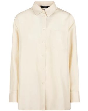 Weekend by Maxmara Button-Up Pocket-Detail Shirt - White