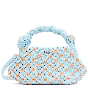Ganni Mini Bou Braided Tote Bag - Blue