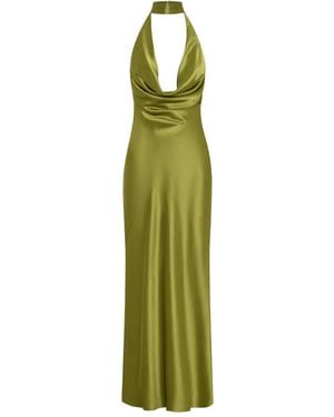 Nicholas Lyria Cowl-Neck Halter Maxi Dress - Green