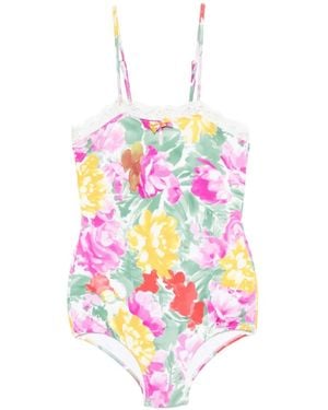 Chloé Floral-Print Swimsuit - White