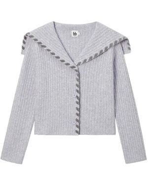 B+ AB Cárdigan De Canalé Con Cuello Marinero - Blanco