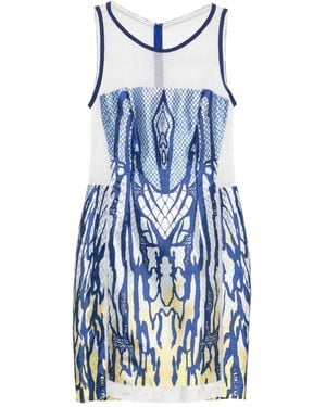 Gemy Maalouf Mesh-Insert Mini Dress - Blue