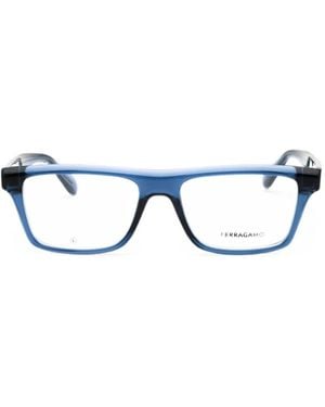 Ferragamo Eyewear Rectangle-Frame Glasses - Blue
