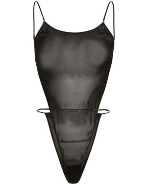 Saint Laurent シルク ボディスーツ - グレー