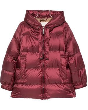 Max Mara The Cube Hooded Quilted Coat - Red