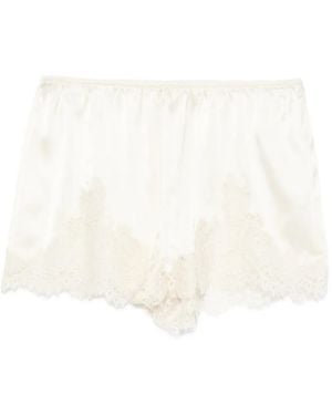 Doen Pantalones Cortos De Iona Con Ribete De Encaje - Blanco