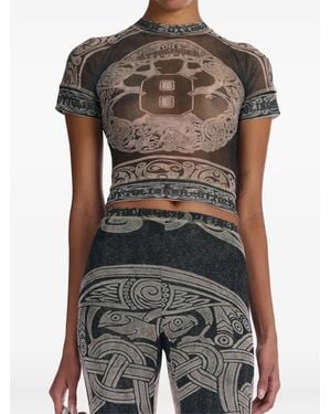 OTTOLINGER T-Shirt Tree Of Life En Résille - Black