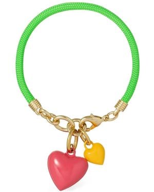 Roxanne Assoulin Happy Cord Heart-Charm Bracelet - Green