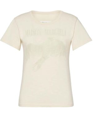 Maison Margiela Bird-Motif Four-Stitch T-Shirt - White