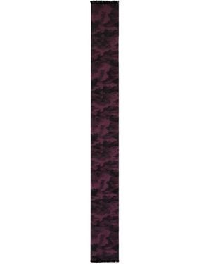 ZEGNA Abstract-Print Frayed Scarf - Purple
