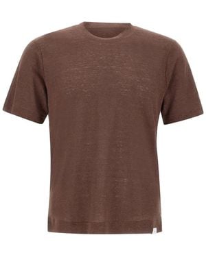 Diktat Linnen T-Shirt - Bruin
