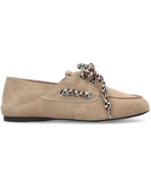 Pinko Woven Lace-Up Loafers - White
