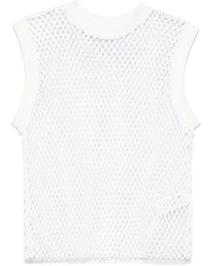 MSGM セミシアー トップ - ホワイト
